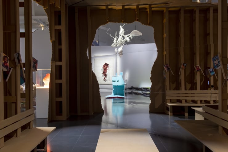 Lee Bul, “Transcription (Drift & Scatter),” 2006. Installation view, suspended from the ceiling in “Les Portes du possible. Art &...