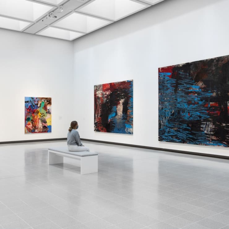 Installation view of Mixing It Up: Painting Today at Hayward Gallery, 2021. Courtesy of Hayward Gallery. Photo by Rob Harris.