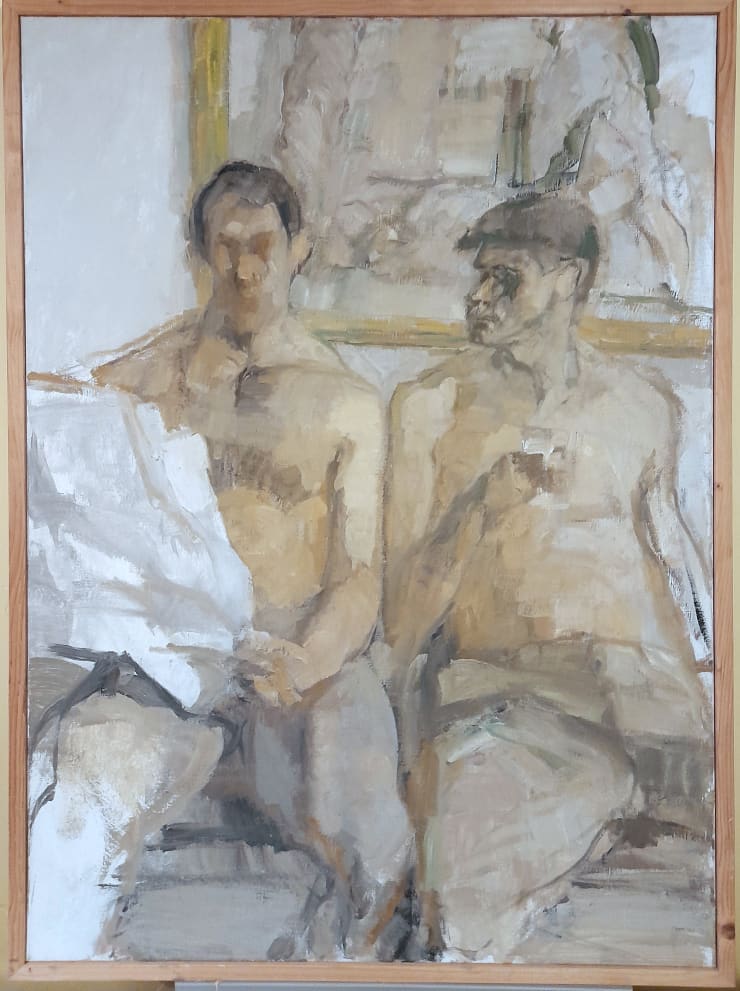 <span class="artist"><strong>Robert Medley</strong></span>, <span class="title"><em>Study for Self Portrait after Watteau's Gilles</em>, 1980</span>