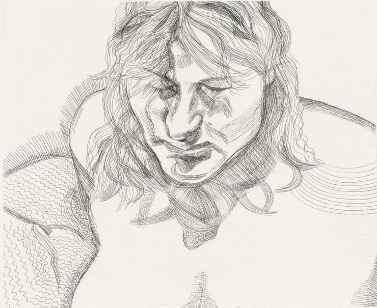 <span class="artist"><strong>Lucian Freud</strong></span>, <span class="title"><em>Head and Shoulders</em>, 1982</span>
