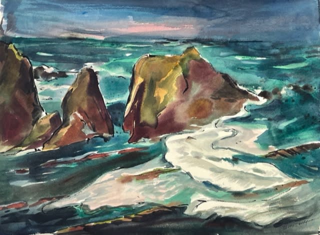 NELSON SANDGREN (1917-2006), A Very Green Sea (near Arago, OR) , 1995