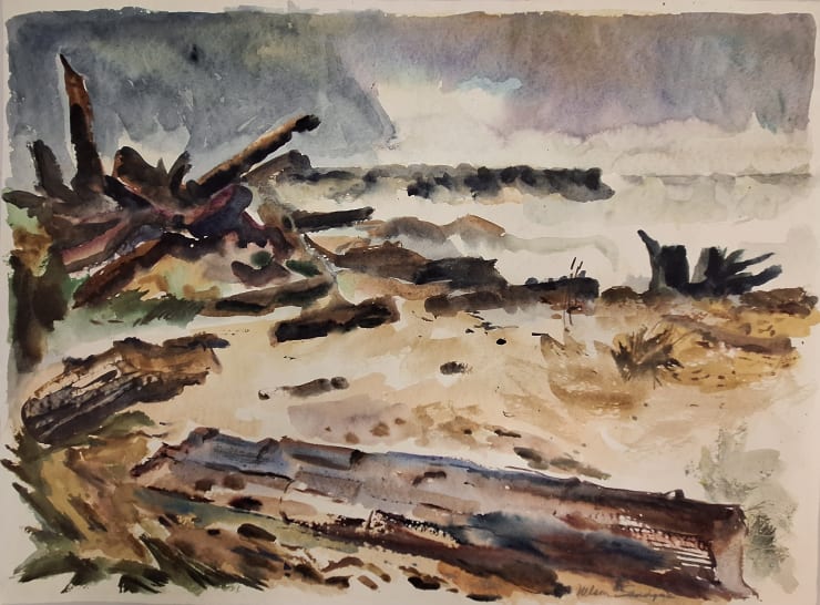 Nelson Sandgren (1917-2006), Storm at Jetty - Florence