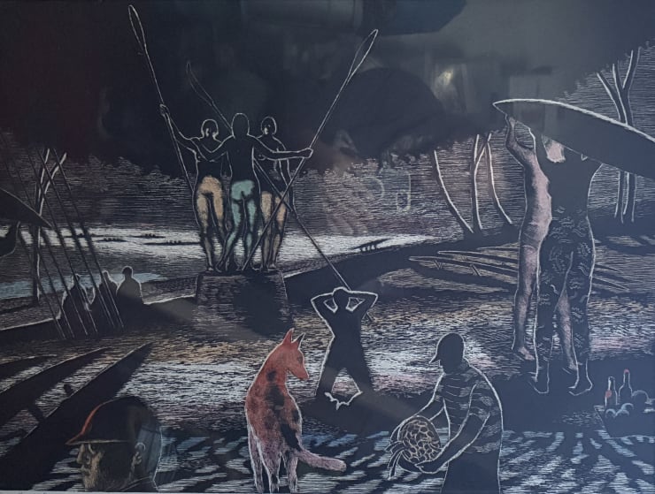 George Johanson (1928-2022), Regatta with Three Graces