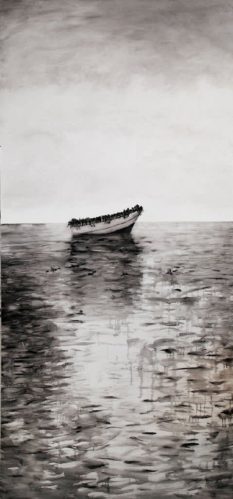 Audrey Frank Anastasi Dead Still Oil on Sintra panel 96 x 48 in 2017