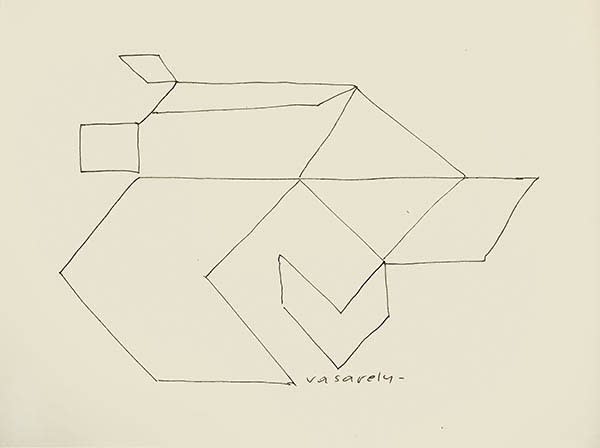 VICTOR VASARELY untitled, ca. 1948 Ink on cardboard 19,5 x 25 cm