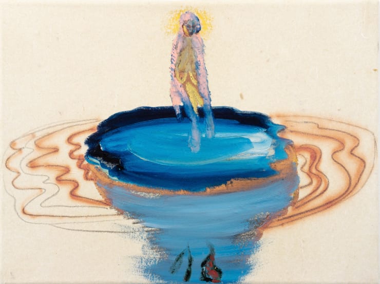 Yi Youjin Brunnen 2021 Oil Oil Pastel On Korean Paper Mounted On Canvas 40 X 30 Cm