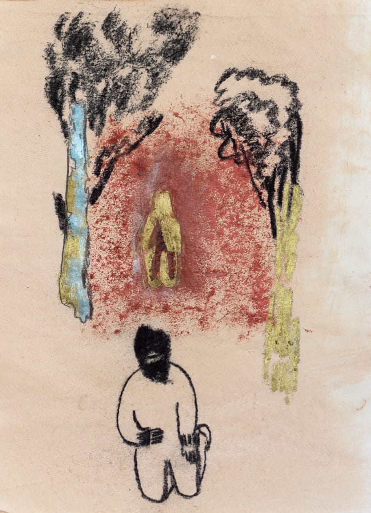 Yi Youjin Untitled 2019 Charcoal And Oil Pastel On Korean Paper 24 5 X 18 Cm