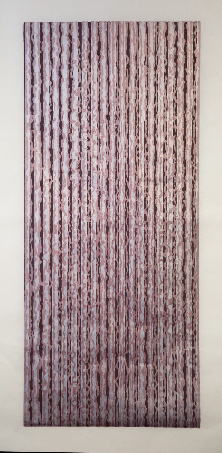 Hudson Currents 5, relief monoprint, 42 x 24 in, 2019