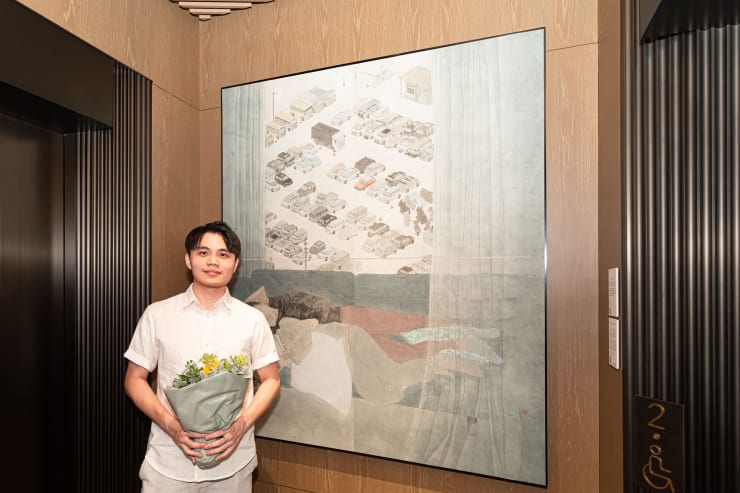 Runner-Up - Artist Jacky Tao Hoi Chuen. Parking Lot, 2022. Ink and color on Chinese Paper, 171 × 140 cm.