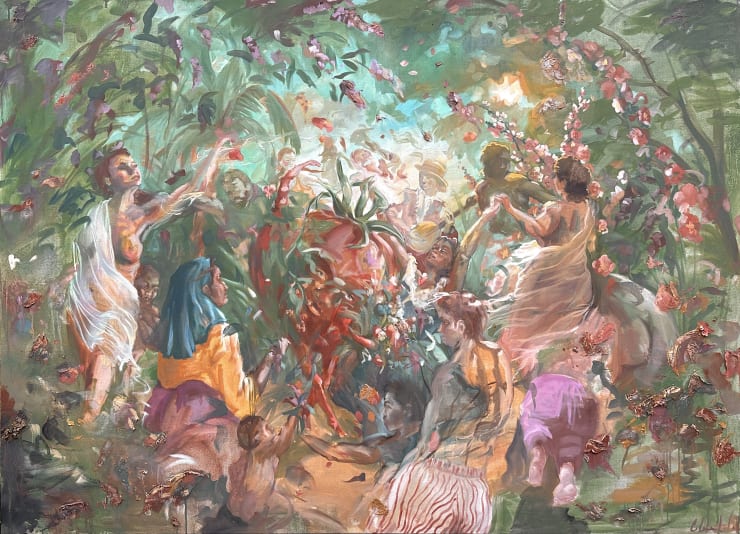 Collaboration with Gillian Jason Gallery at Home House, London Colette Lavette, Eleanor Johnson, Jenya Datsko, Lucienne O'Mara, Megan Baker and Milan Young