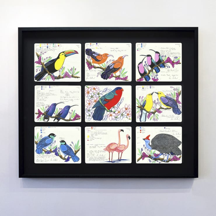 Presentation of Fran Giffards' beautiful bird artworks One New Change, London