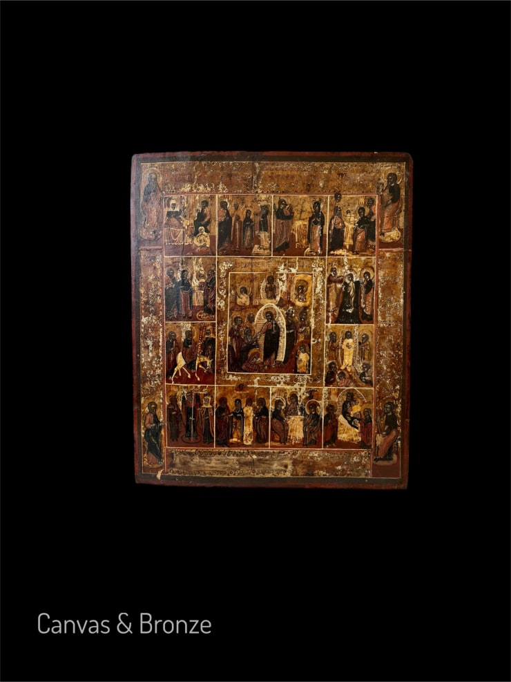 Religious Iconography with Saints and Central Madonna, Canvas & Bronze Gallery