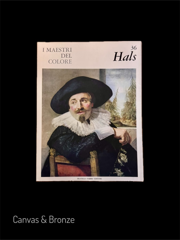 Cover of "I Maestri del Colore" featuring a portrait by Frans Hals, showing a man with a ruffled collar and wide-brimmed hat, set against a landscape background.