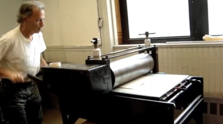 Bernard Zalon Makes an Etching