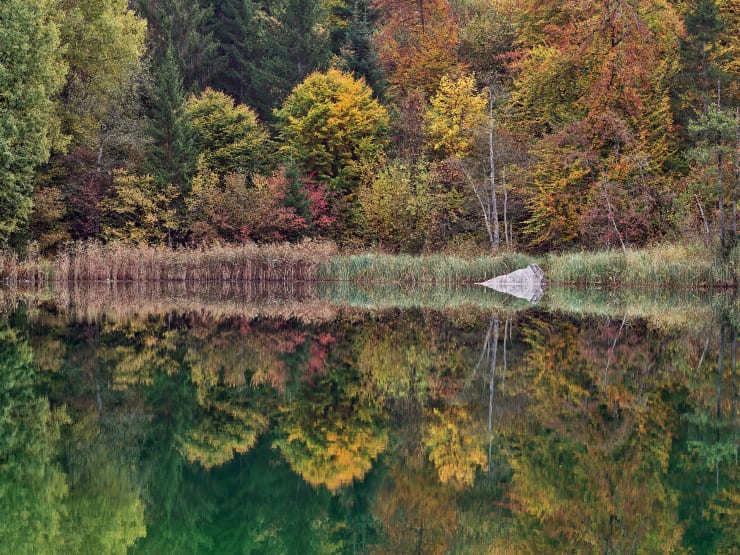 Crestasee, flims, spiegelung