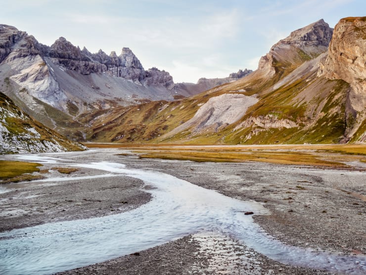 tschingelhörner und segnasboden im warmen sommerlicht, unesco sardona, flims