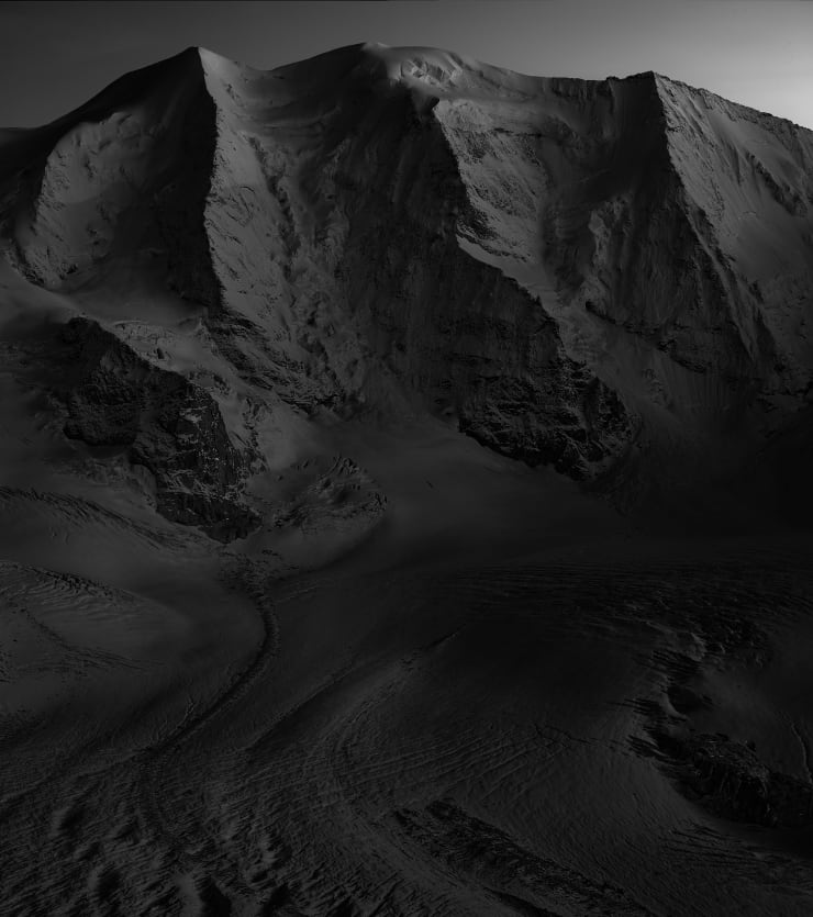 piz palü, engadin, sankt moritz, , schwarz weiss, gletscher