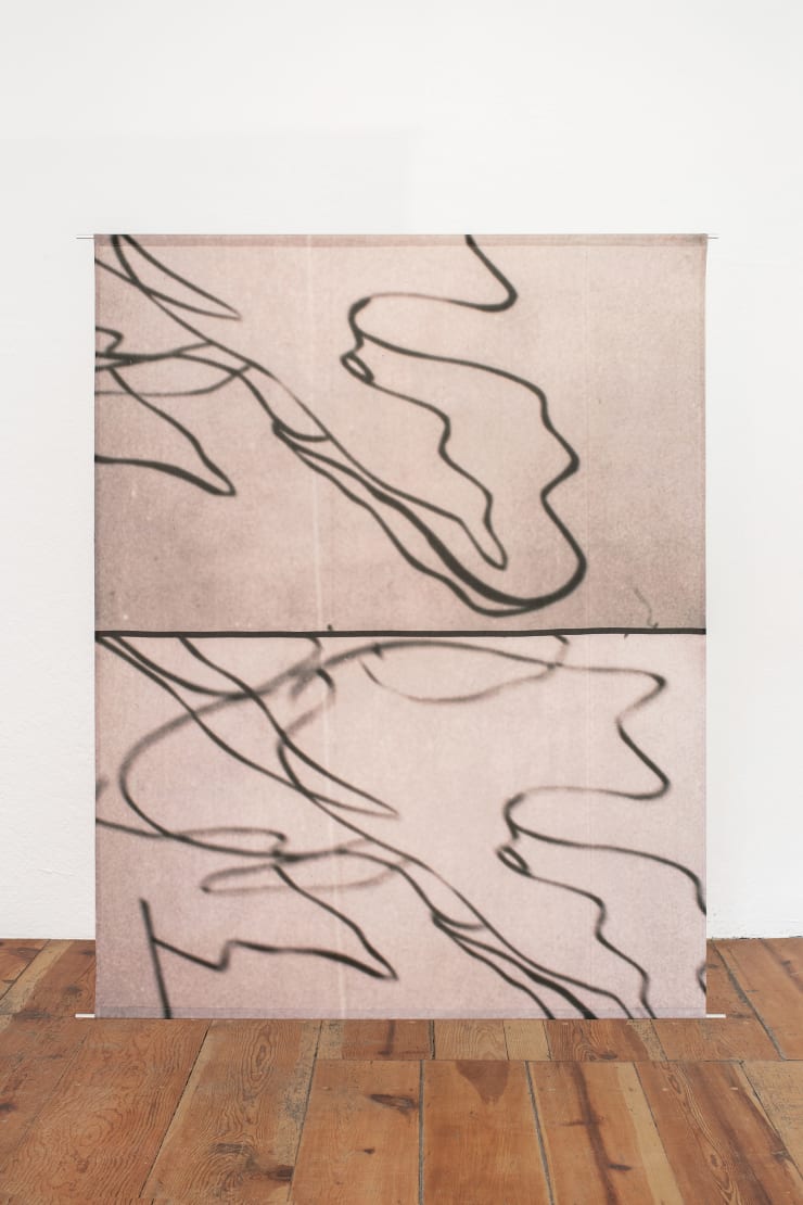 Manuela de Laborde En el centro una cortina, 2021 Digital printing on silk 160 x 140 X 0.5 cm (62.9 x 55.1 x 0.1 in)