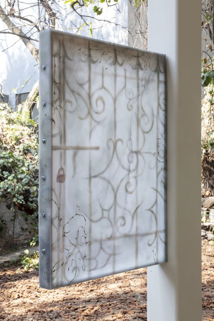 ASMA Tale As Old As Time, 2021 Platinum silicone, MDF, aluminum 100 x 70 x 7 cm (39.37 x 27.56 x 2.76 in)