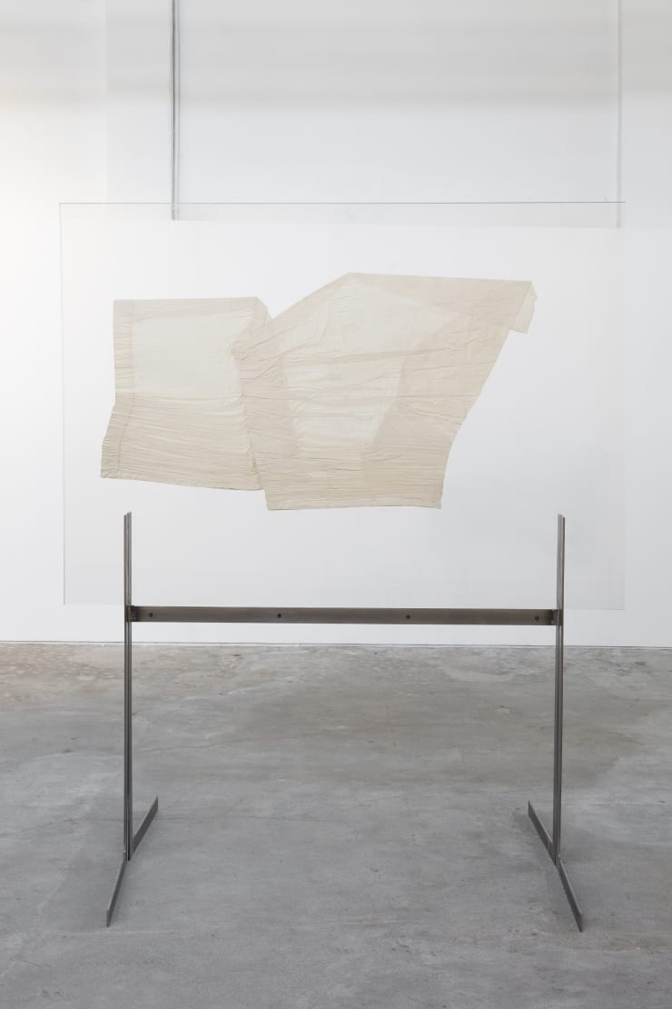Lukas Gschwandtner Window 2, part I, 2023 Glass, canvas and steel 213 x 180 x 112 cm (83.9 x 70.9 x 44.1 in)