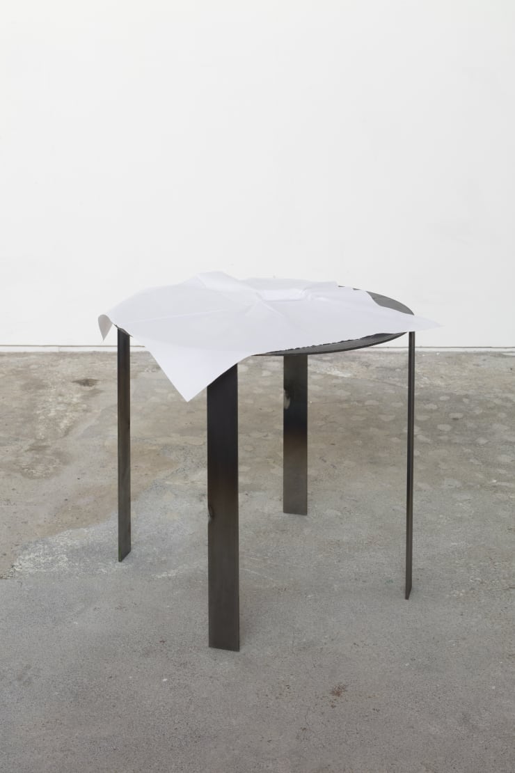 Lukas Gschwandtner Drawing of a side table, 2023 steel and cotton 46 x 43 x 43 cm (18.1 x 16.9 x 16.9 in)