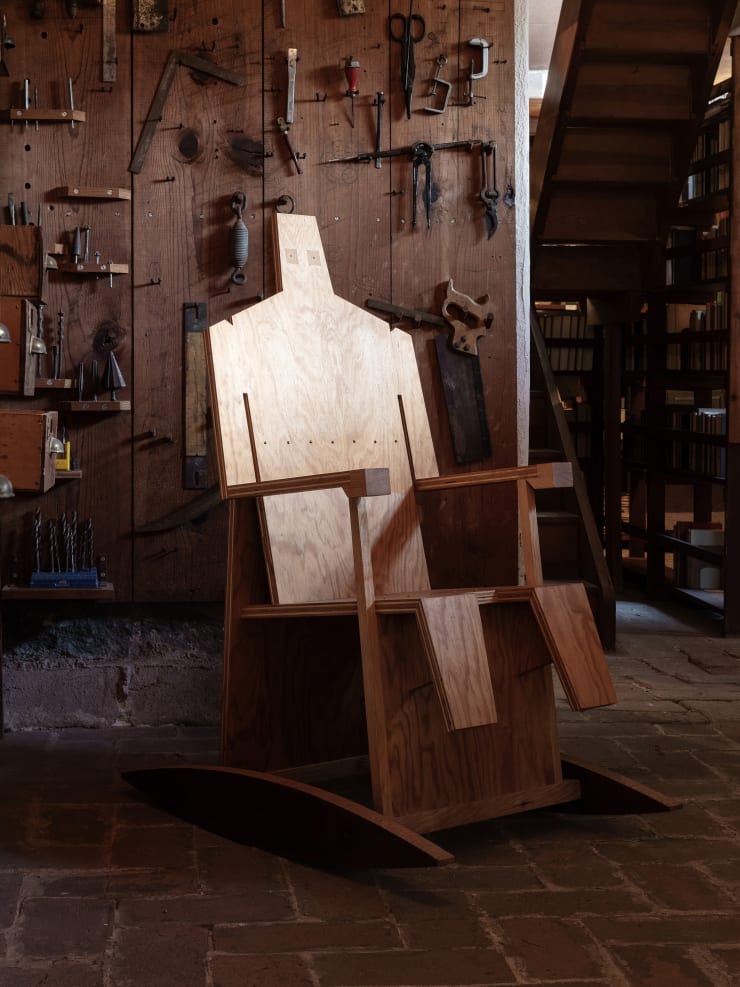 Carlos H. Matos Seat for Surrender , 2024 Stained wood 110 x 70 x 90 cm (43.3 x 27.6 x 35.4 in)