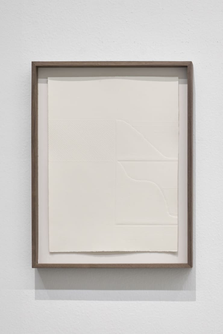 Federico Pérez Villoro Rio Ausente 12 (Indibidual piece), 2024 Rellef (embossed) on cotton paper 47.5 x 37.2 x 4 cm 18.5 x 14.57 x 1.57
