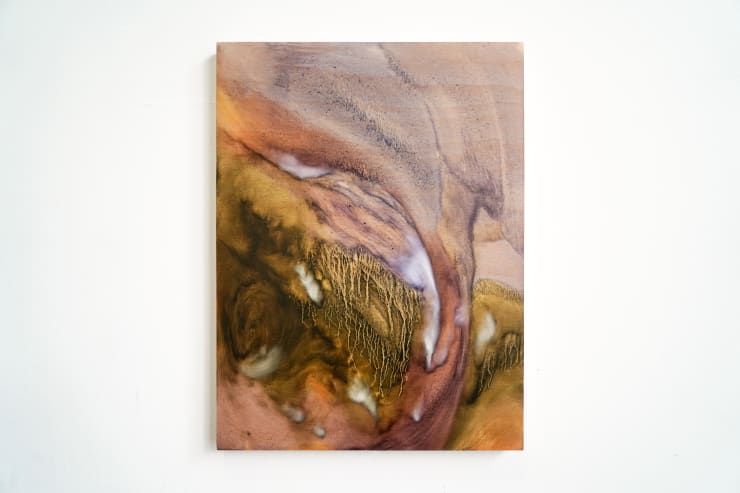 Sihan Guo cartilage, interface, appendage, bough, knob, borderline, smear, smudge, 2023 Oil on wood panel 40.6 x 30.5 x 3 cm (16 x 12 x 1.2 in)
