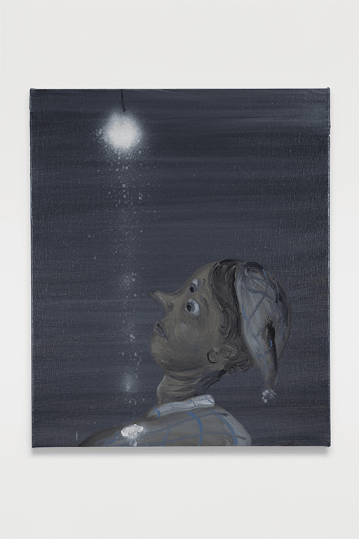 Jose Bonell La luz también es una mancha, 2025 Oil and spray paint on linen 55 x 46 x 3 cm (21.7 x 18.1 x 1.2 in)