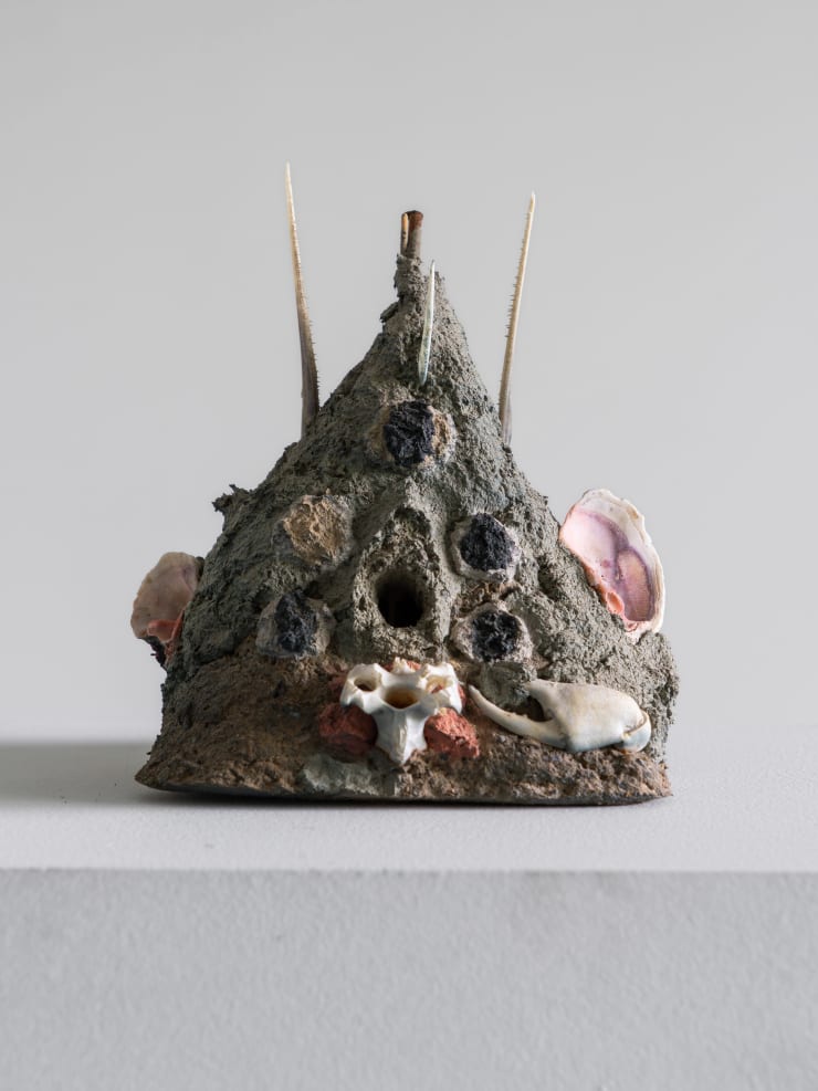 Theo Michael Poseidón, 2025 Soil, wood, metal, shells, bones 22 x 22 x 22 cm (8.7 x 8.7 x 8.7 in)