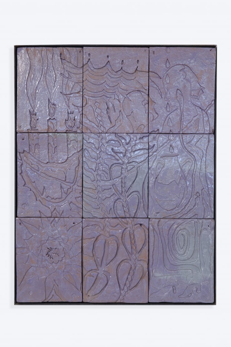 Tomás Díaz Cedeño Su nombre verdadero, 2023 Low-temperature glazed ceramic 100 X 79.5 X 5 cm (39.37 x 31.29 x 1.96 in)