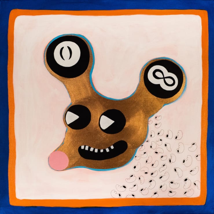 Mikki Gamli / Old Mickey, 2017 Acrylic paint and ink on canvas 60 x 60 cm GKF0037