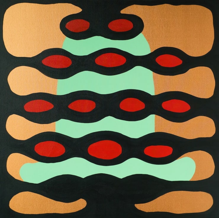 Græni Hatturinn / The Green Hat, 2018 Acrylic paint on canvas 70 x 70 cm GKF0054