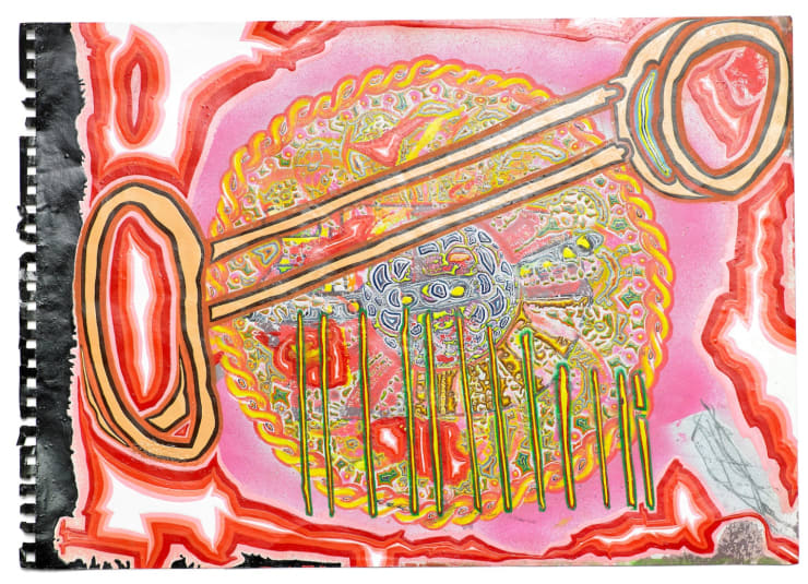 Balance beam (beint), 2017 Blönduð tækni á prent á pappír / Mixed media on print on paper 32 x 42 x 3 cm