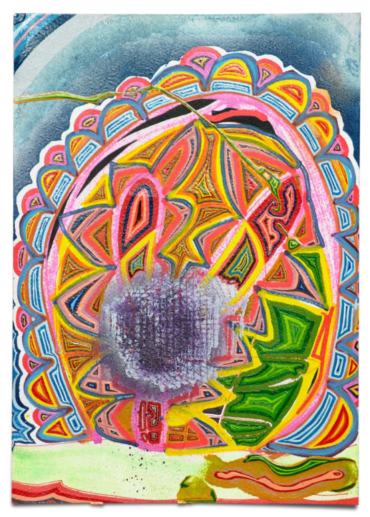 Crown, 2017 Blönduð tækni á prent á pappír / Mixed media on print on paper 32 x 25 x 3 cm