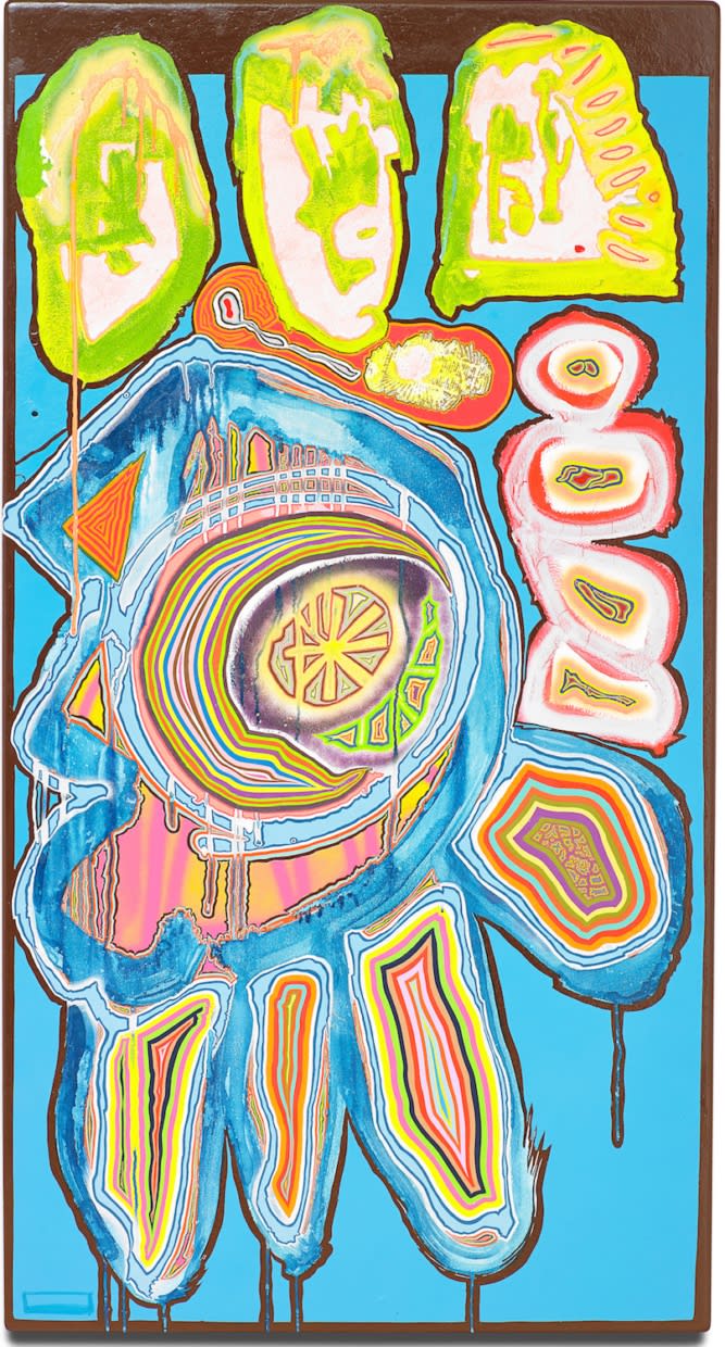 Enemy of good, 2017 Blönduð tækni á fundinn við / Mixed media on found wood 128 x 68,8 x 2,5 cm