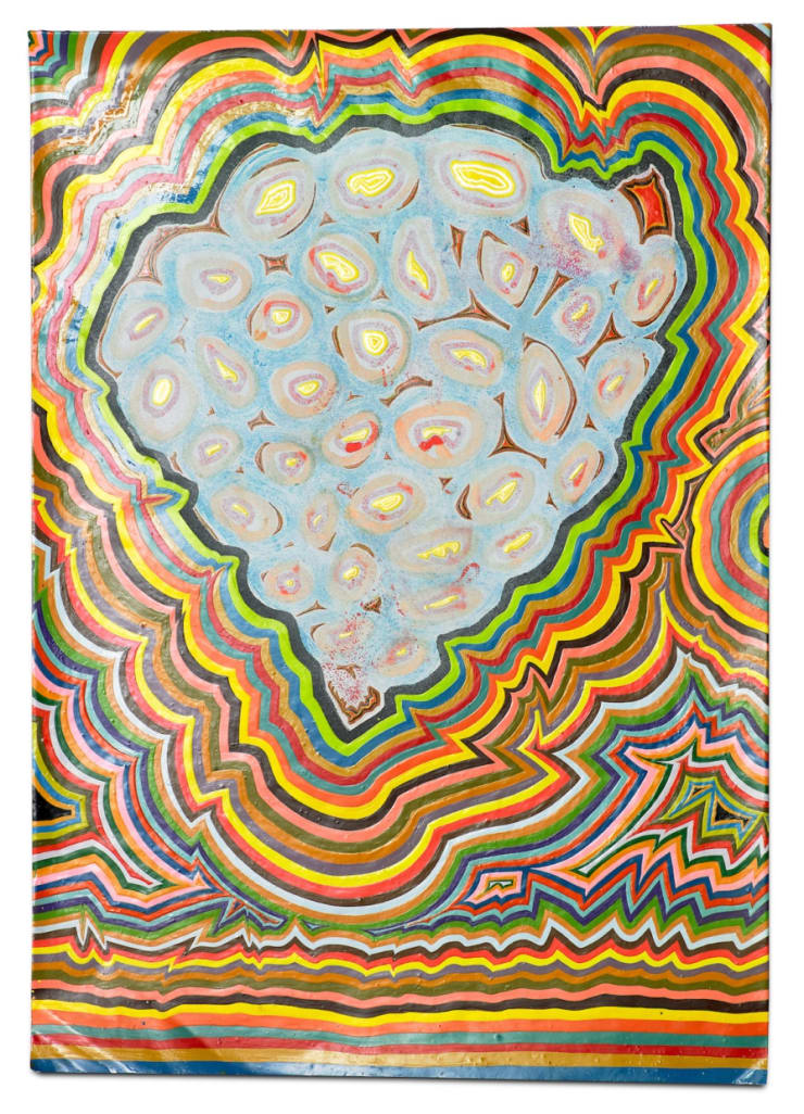 M.T., 2017 Blönduð tækni á prent á pappír / Mixed media on print on paper 50 x 37,5 x 3 cm