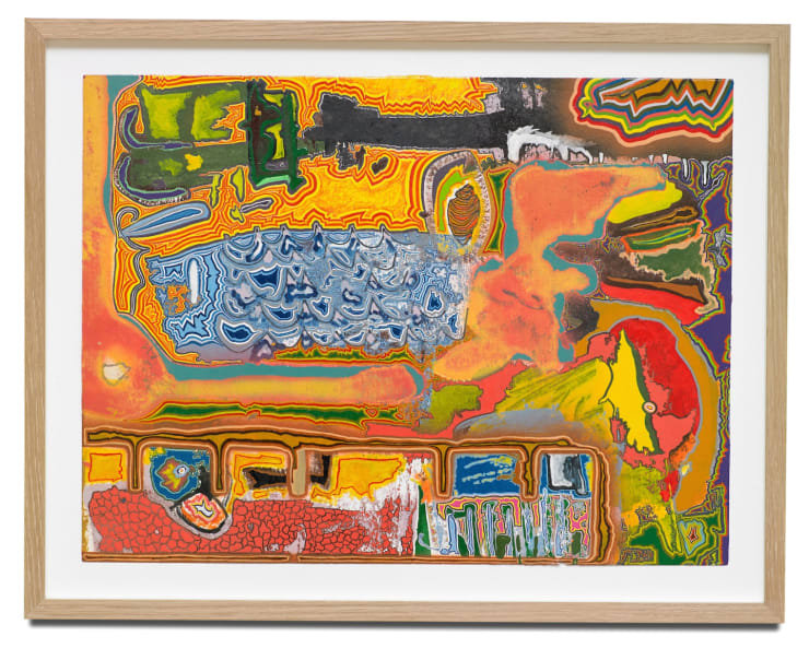 River únt bátur, 2017 Blönduð tækni á prent á pappír / Mixed media on print on paper 44,2 x 56 x 3 cm