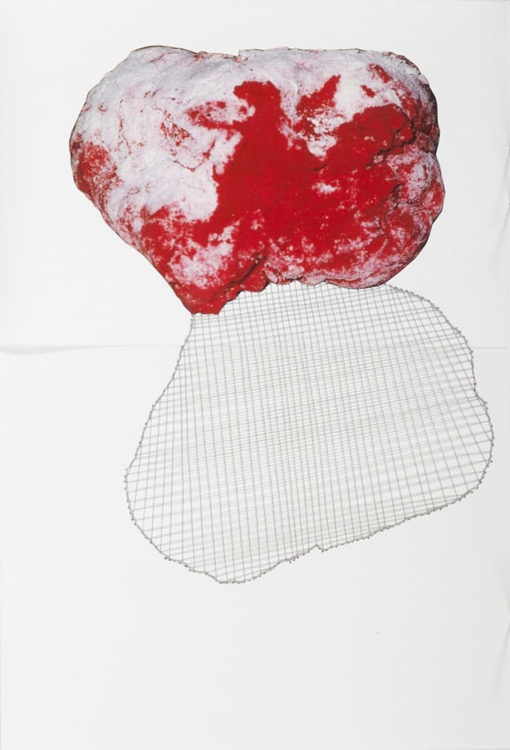 untitled - sawn dough, 2017 threads and carved photo on paper 22 x 15 cm