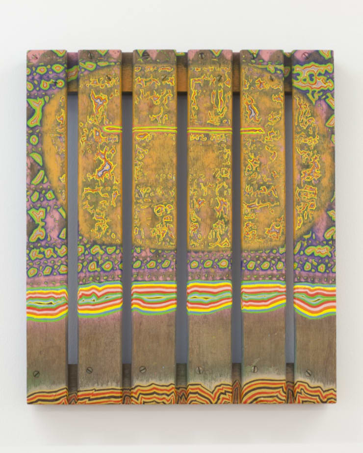 Perla, 2015 Blönduð tækni á fundinn við / Mixed media on found vwood 30 x 33,5 cm (15 5/16 x 13 3/16 in.) DÖH0029