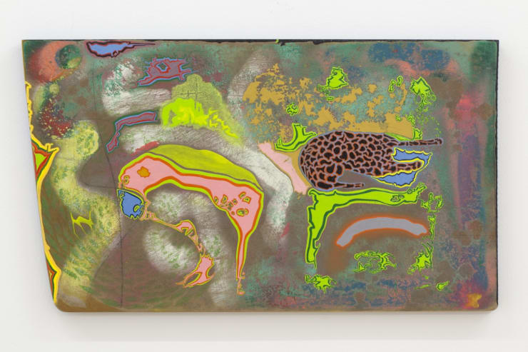 Two Guns, 2015 Blönduð tækni á fundinn við / Mixed media on found wood 30 x 52,5 cm (11 3/4 x 20 5/8 in) DÖH0022