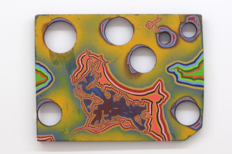 Wholesale, 2015 Blönduð tækni á fundinn við / Mixed media on found wood 27,5 x 36 cm (10 13/16 x 14 1/8 in) DÖH0025