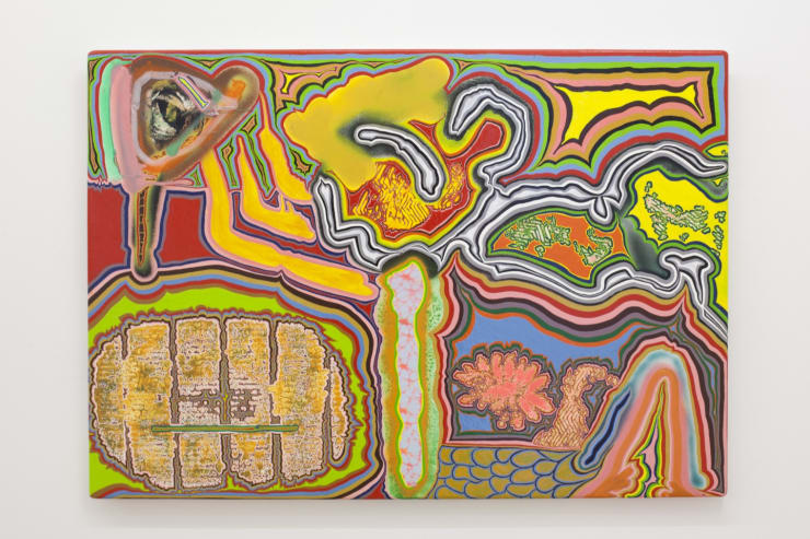 Eintóla marglita, 2015 Blönduð tækni á fundinn við / Mixed media on found wood 54 x 76 cm (21 1/4 x 29 7/8 in.) DÖH0027