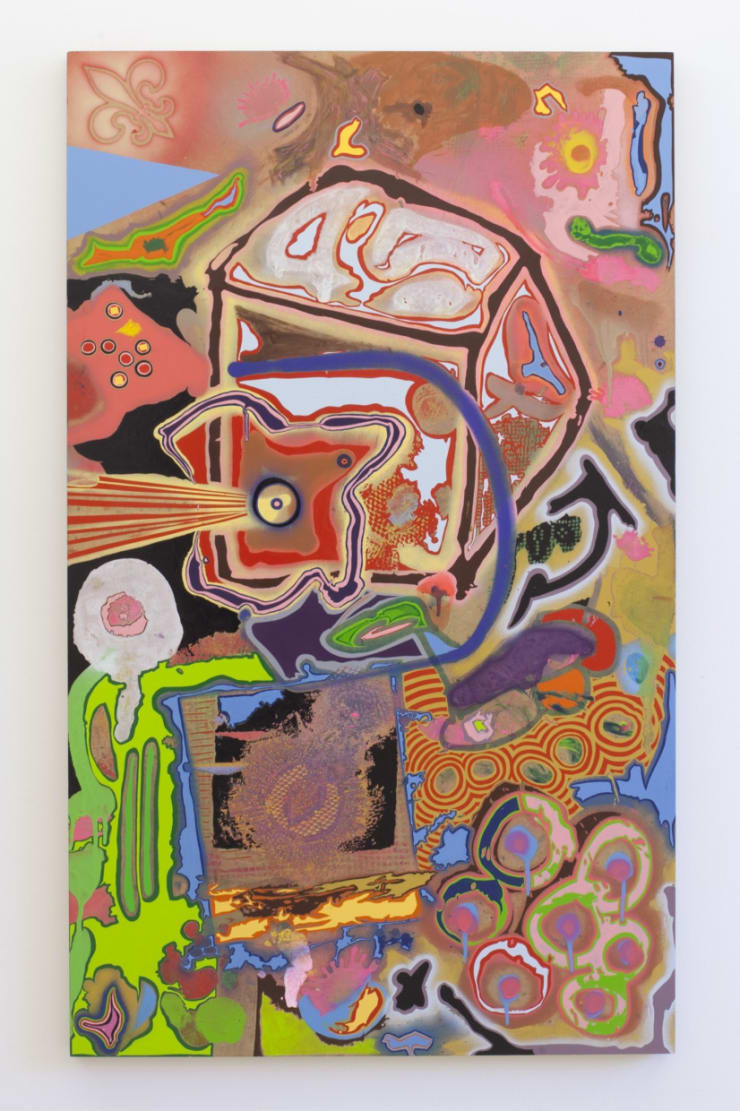 Camera Obscura, 2015 Blönduð tækni á fundinn við / Mixed media on found wood 122 x 72,5 cm. (48 x 28 1/2 in.) DÖH0014