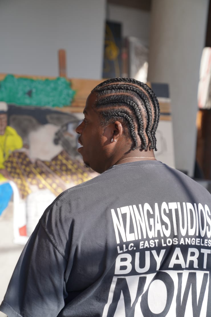 the artist in his studio