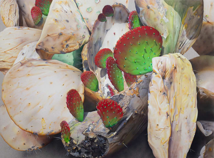 painting of a cactus (red and green)