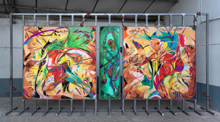 Theresa Chromati, I'm stepping high, I'm drifting, and there I go leaping (stages of arrival), 2022