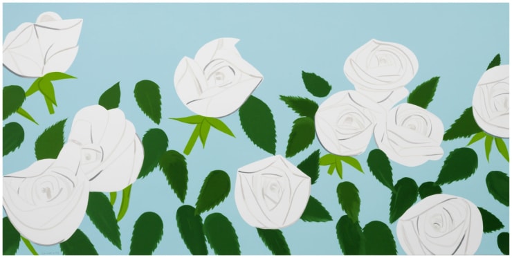 Alex Katz White Roses, 2014 16 color silkscreen on 425 gsm paper, 43h X 86w in., Edition of 50