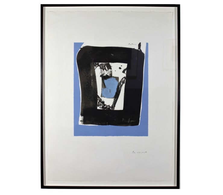 Robert Motherwell Black and Blue from the Basque Series (Belknap 52), 1970-71 Silkscreen 41h X 28.25 inches Edition of 150 For Sale at VFA
