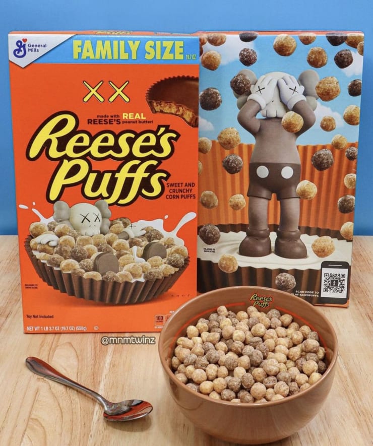 Reese's Puffs Cereal with KAWS 'Companion' Design, December, 2021